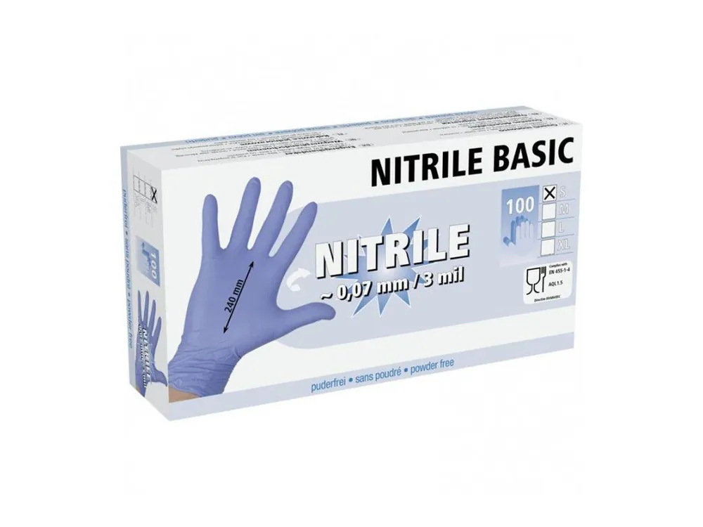 Ihned K Objednání NITRILE BASIC Blu L Nitrilové rukavice pro vícenásobné použití 100ks modré - velikost Large