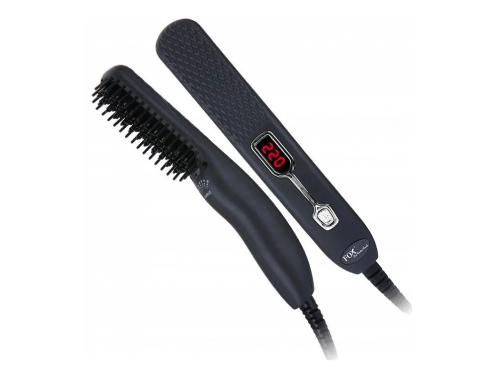 FOX Barber Brush IONIC profesionální elektrický žehlicí kartáč na vousy a vlasy Nová Kolekce