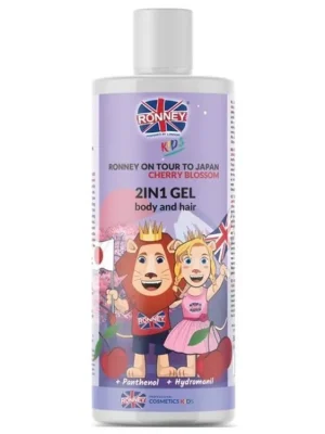 Cenově Výhodný RONNEY Kids Cherry Bloosom 2in1 Gel 300ml - dětský sprchový gel a šampon 2v1