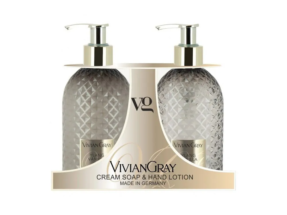VIVIAN GRAY YLANG VANILLA Soap Gel + Hand Lotion 2x300ml - tekuté mýdlo + mléko na ruce Časově Omezené