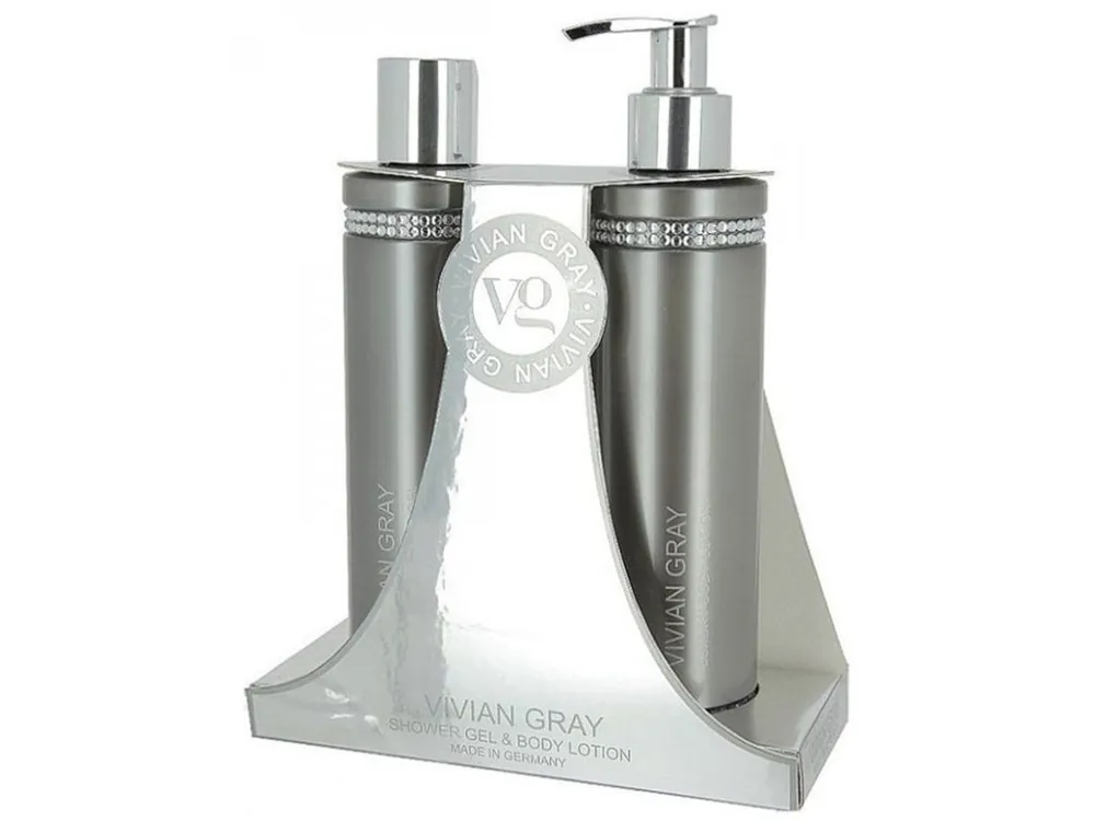 Nejlepší Cena VIVIAN GRAY CRYSTALS GREY Shower Gel + Body Lotion 2x250ml - sprchový gel + tělové mléko