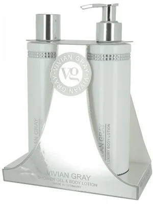 VIVIAN GRAY CRYSTALS WHITE Shower Gel + Body Lotion 2x250ml - sprchový gel + tělové mléko Tovární Cena