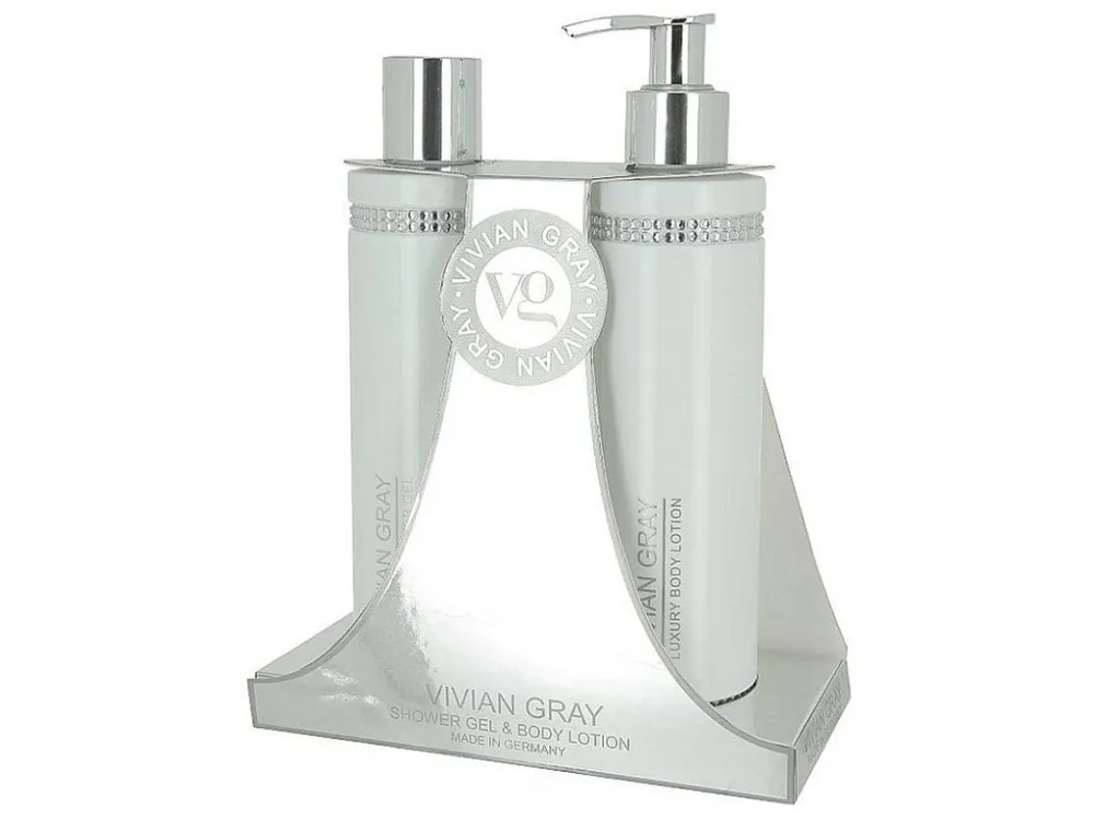 VIVIAN GRAY CRYSTALS WHITE Shower Gel + Body Lotion 2x250ml - sprchový gel + tělové mléko Tovární Cena