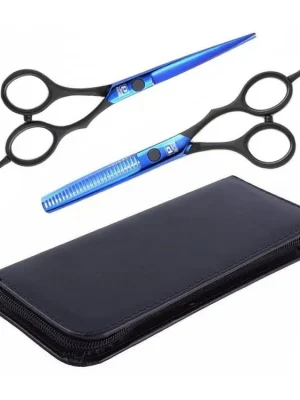 Nejprodávanější PRO FEEL JAPAN SET H01 Blue Matt Black 6,0' - sada profi kadeřnických nůžek v pouzdře
