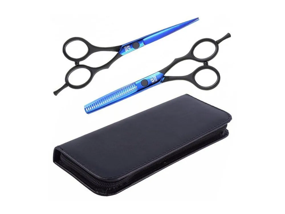 Nejprodávanější PRO FEEL JAPAN SET H01 Blue Matt Black 6,0' - sada profi kadeřnických nůžek v pouzdře