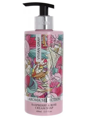 Autentický VIVIAN GRAY Aroma Selection Raspberry And Rose Cream Soap 400ml - luxusní krémové mýdlo