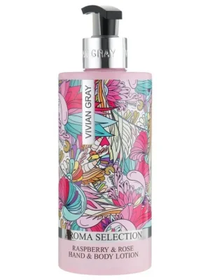 Finální Výprodej VIVIAN GRAY Aroma Selection Raspberry And Rose Hand and Body Lotion 400ml - tělové mléko