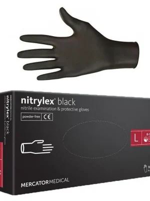 MERCATOR Nitrylex BLACK 100ks L - nitrilové rukavice pro vícenásobné použití - černé Vrácení Zdarma