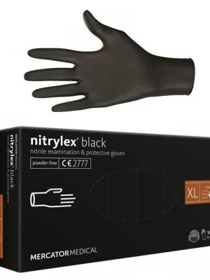 MERCATOR Nitrylex BLACK 100ks XL - nitrilové rukavice pro vícenásobné použití - černé Ověřený