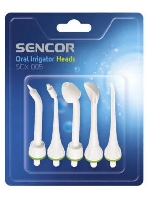 SENCOR SOX 005 Náhradní nástavce pro zubní sprchu SOI 11x - bílo zelené 5ks Expresní Doručení