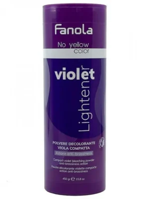 Novinka FANOLA No Yellow Violet Lightener 450g - fialový odbarvovací prášek s anti-žlutým účinkem