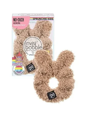 Ověřený INVISIBOBBLE Kids SPRUNCHIE Teddy - Plyšová dětská ozdobná gumička s oušky - hnědá