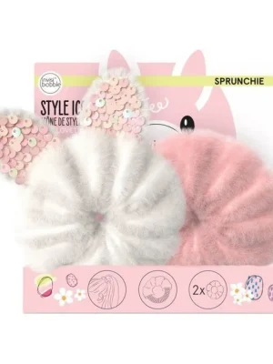 Nejlepší Volba INVISIBOBBLE SPRUNCHIE Easter Cotton Candy 2ks - Látkové gumičky do vlasů - růžová + bílá