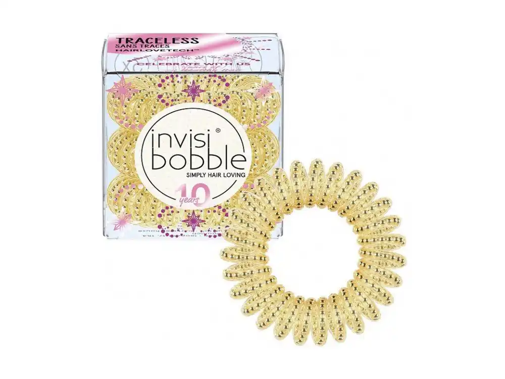 Horká Nabídka INVISIBOBBLE Original Time to Shine Gold Rush 3ks - Spirálové gumičky do vlasů