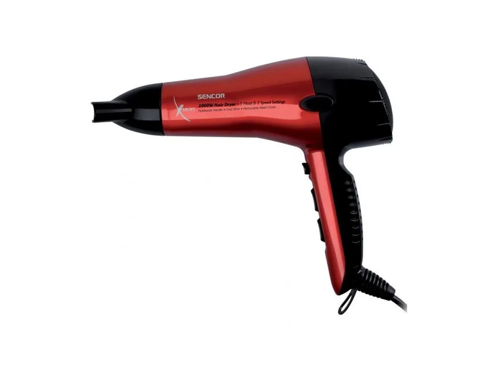 Značkový SENCOR SHD 6600 Fén na vlasy 2000W - ultra lehký vysoušeč vlasů - červený