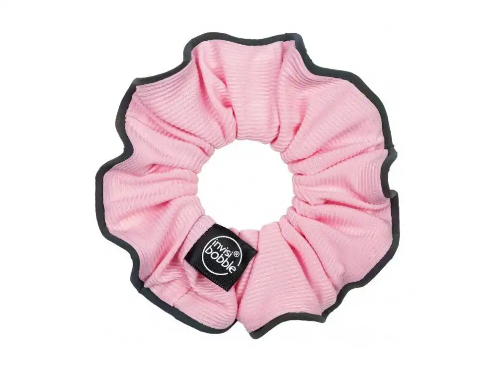 Nová Kolekce INVISIBOBBLE SPRUNCHIE Pink Mantra - Látková gumička do vlasů - růžová s černým okrajem
