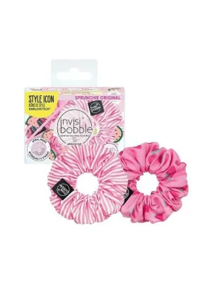 INVISIBOBBLE SPRUNCHIE DUO Fruit Fiestae 2ks - Látkové gumičky - růžovo bílá + růžová s melouny Poslední Šance