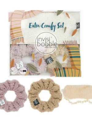 Značkový INVISIBOBBLE SPRUNCHIE Extra Comfy Set 3ks - 2 látkové gumičky na vlasy + maska na oči