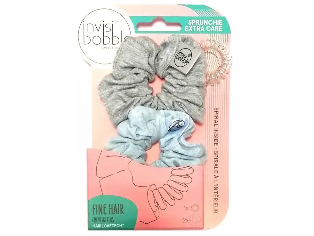 Cenově Výhodný INVISIBOBBLE SPRUNCHIE EXTRA CARE DUO Light As Feathers + Original Crystal Clear