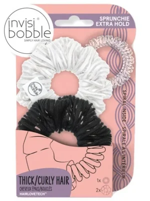 Sezónní Sleva INVISIBOBBLE SPRUNCHIE EXTRA HOLD DUO Get A Grip + Power Crystal Clear