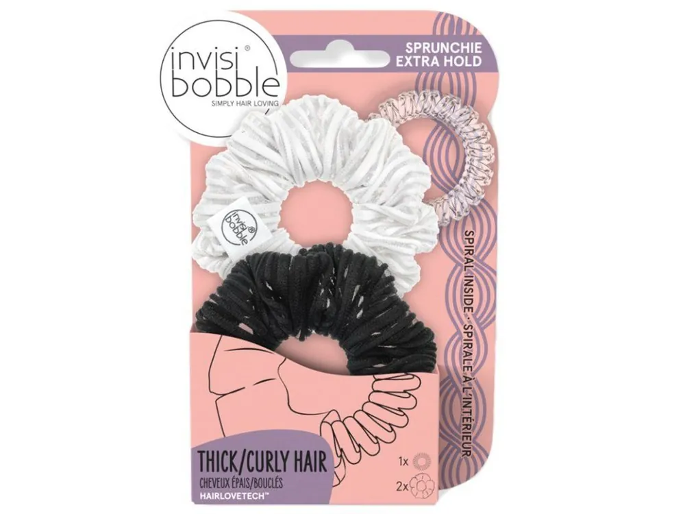 Sezónní Sleva INVISIBOBBLE SPRUNCHIE EXTRA HOLD DUO Get A Grip + Power Crystal Clear
