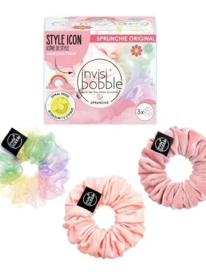 Cenově Výhodný INVISIBOBBLE SPRUNCHIE Retro Dreamin‘ Macaron 3ks - látkové gumičky na vlasy