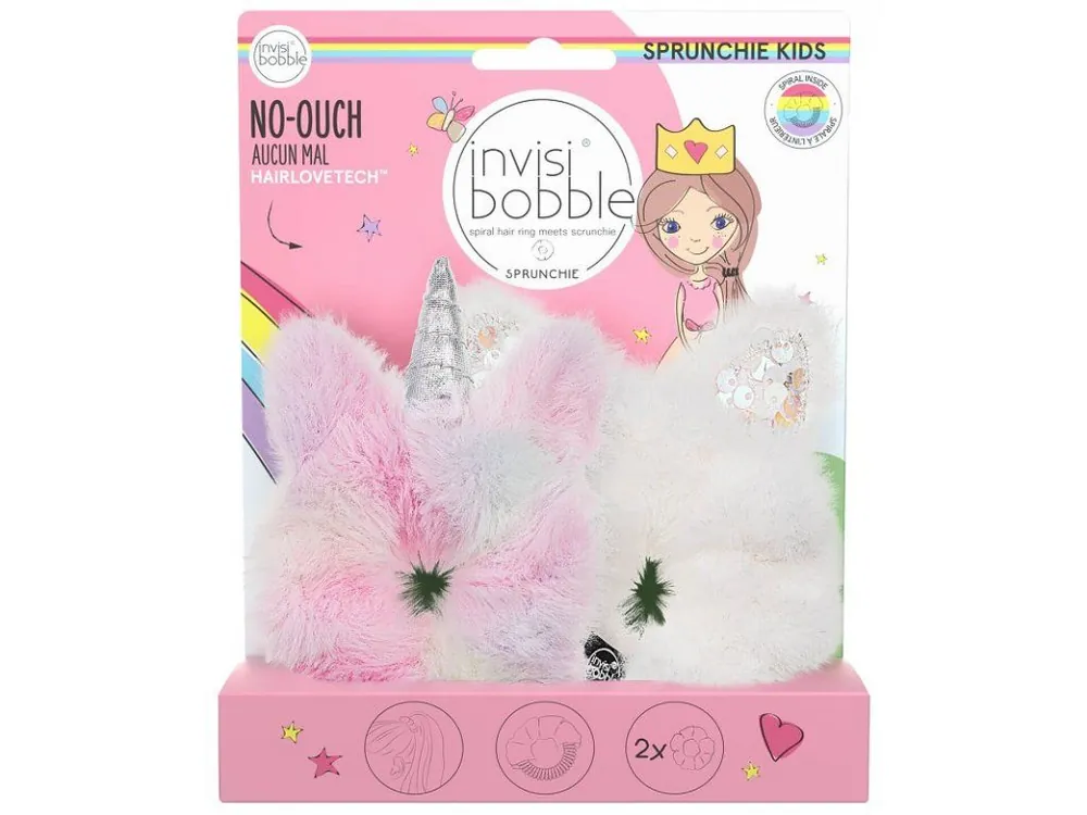Cenová Bomba INVISIBOBBLE Kids SPRUNCHIE DUO Bunnycorn 2ks - Dětské ozdobné gumičky do vlasů
