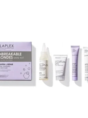 Rychlé Dodání OLAPLEX Mini Kit Unbreakable Blondes - sada pro obnovu a hloubkovou regeneraci blond vlasů