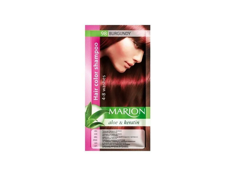 Nejlepší Volba MARION Hair Color Shampoo 98 Burgundy - barevný tónovací šampon 40ml - burgundská červeň