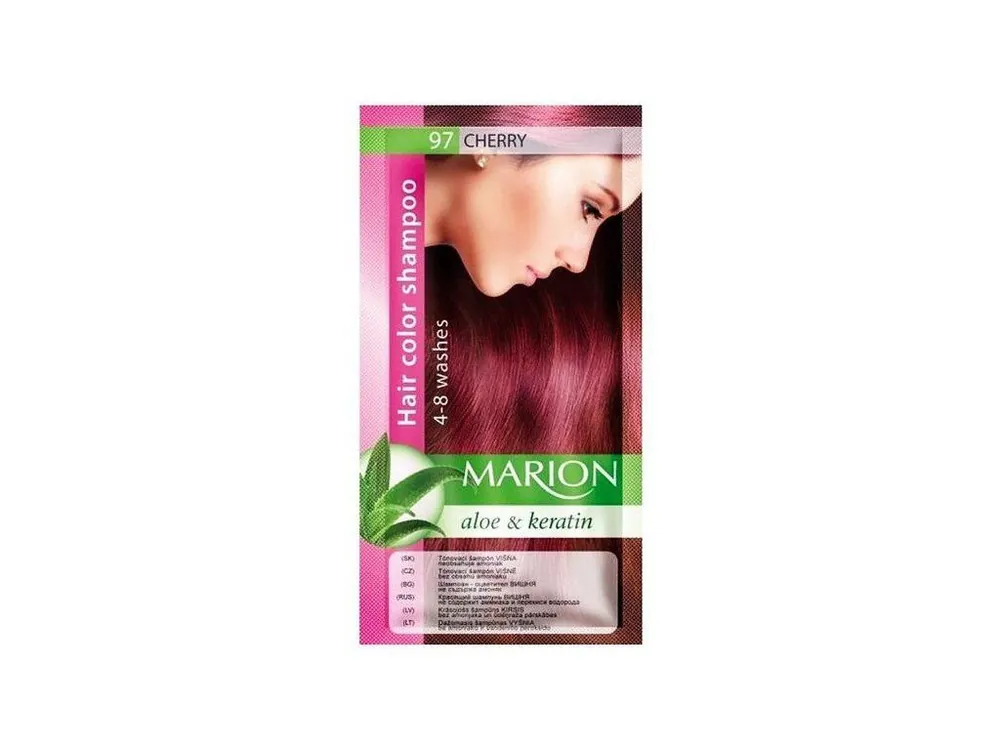Finální Výprodej MARION Hair Color Shampoo 97 Cherry - barevný tónovací šampon 40ml - višňová