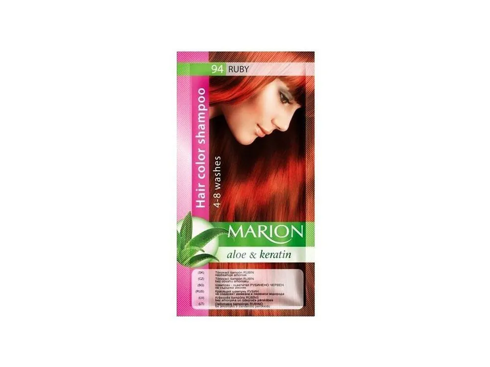 Koupit Online MARION Hair Color Shampoo 94 Ruby - barevný tónovací šampon 40ml - rubínově červená