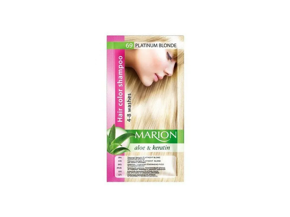 MARION Hair Color Shampoo 69 Platinum Blonde - barevný tónovací šampon 40ml - platinová blond Levný