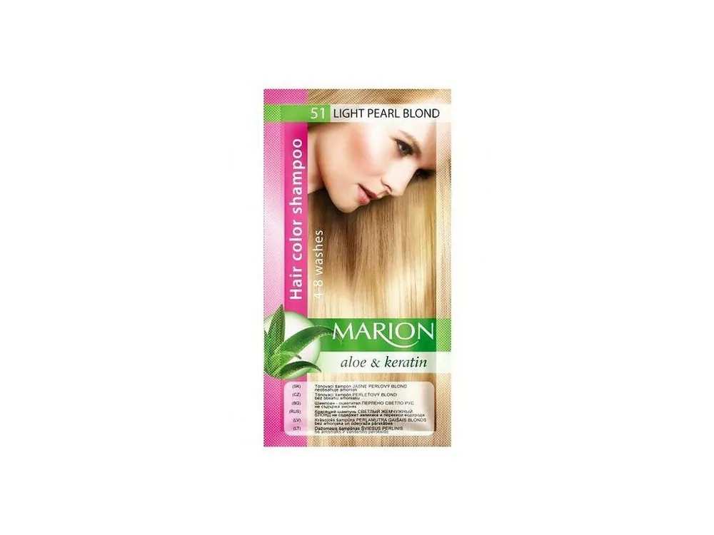 Horká Nabídka MARION Hair Color Shampoo 51 Light Pearl Blonde - tónovací šampon 40ml - světle perleťová blond