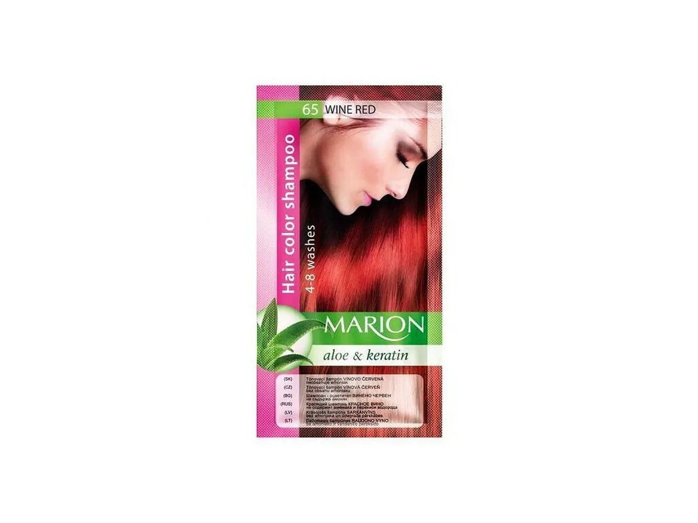 MARION Hair Color Shampoo 65 Wine Red - barevný tónovací šampon 40ml - vínově červená Oblíbený