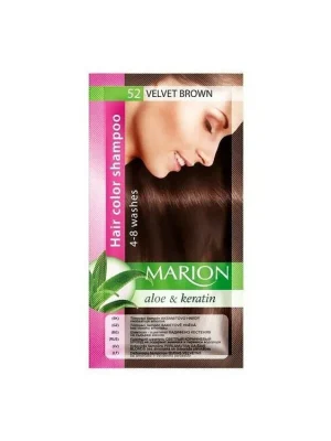 Časově Omezené MARION Hair Color Shampoo 52 Velvet Brown - barevný tónovací šampon 40ml - sametově hnědá