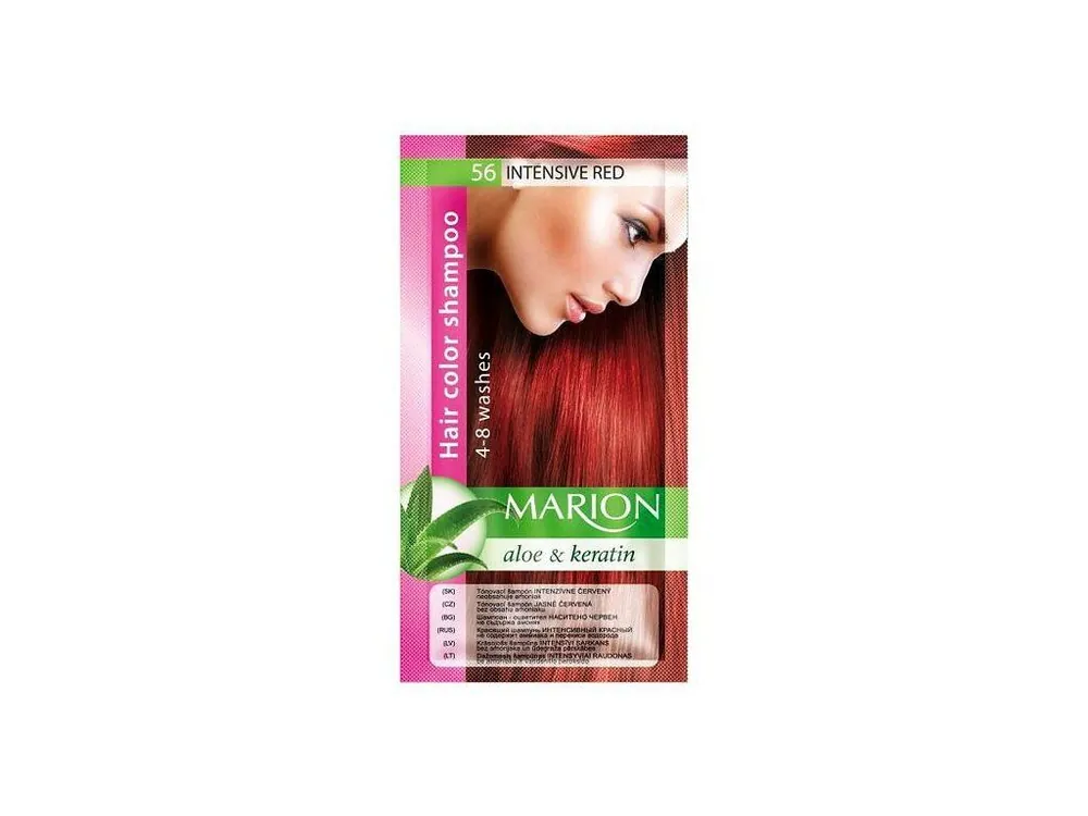 MARION Hair Color Shampoo 56 Intensive Red - barevný tónovací šampon 40ml - intenzivní červená Vysoce Kvalitní