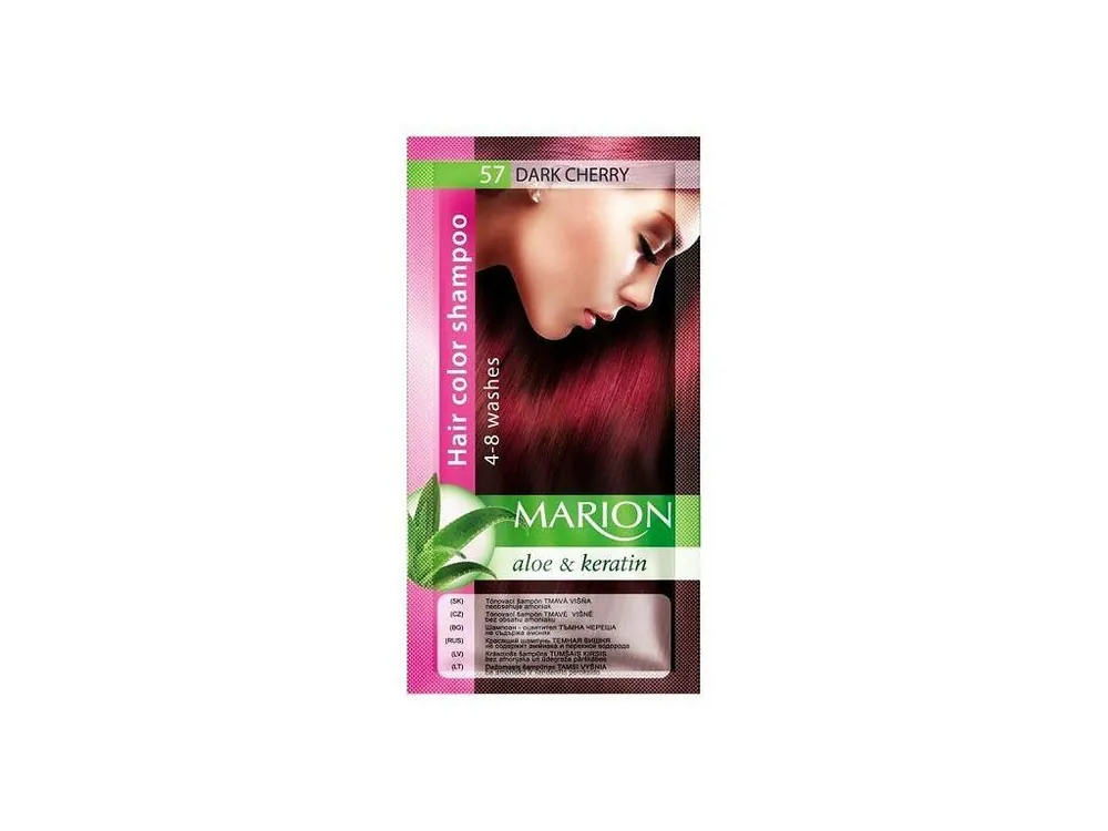 Omezená Nabídka MARION Hair Color Shampoo 57 Dark Cherry - barevný tónovací šampon 40ml - tmavá višeň