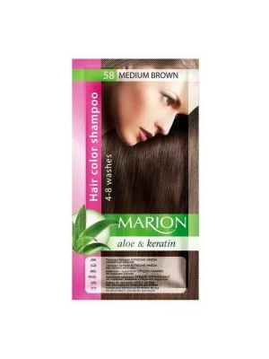 Výprodej MARION Hair Color Shampoo 58 Medium Brown - barevný tónovací šampon 40ml - středně hnědá