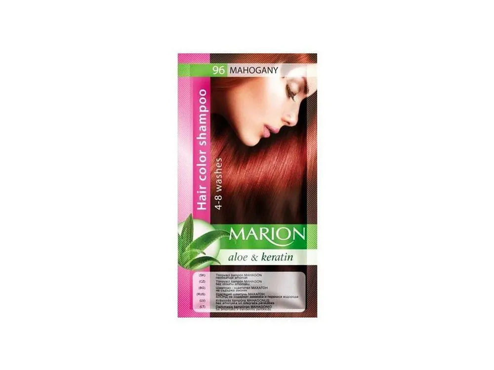 MARION Hair Color Shampoo 96 Mahogany - barevný tónovací šampon 40ml - mahagonová Tovární Cena