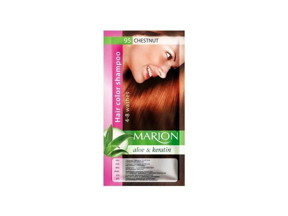 Sleva MARION Hair Color Shampoo 95 Chestnut - barevný tónovací šampon 40ml - kaštanová