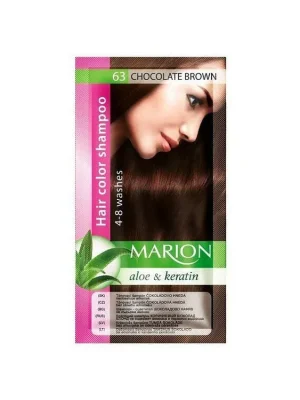 MARION Hair Color Shampoo 63 Chocolate Brown - barevný tónovací šampon 40ml - čokoládově hnědá Přímo Od Výrobce