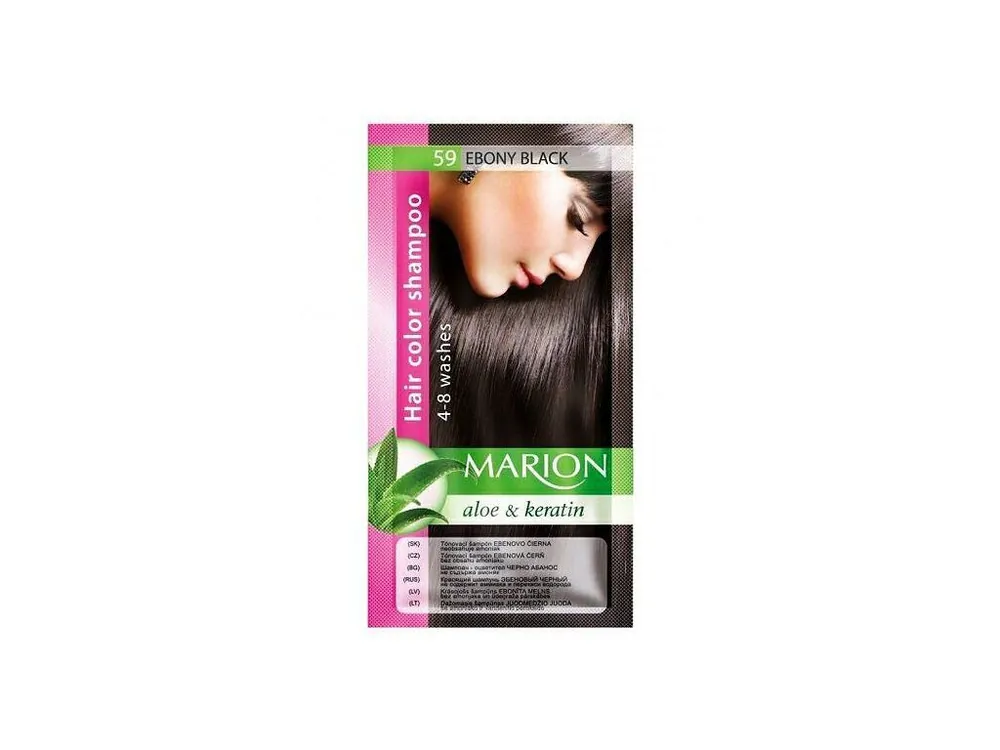 MARION Hair Color Shampoo 59 Ebony Black - barevný tónovací šampon 40ml - ebenově černá Koupit Online