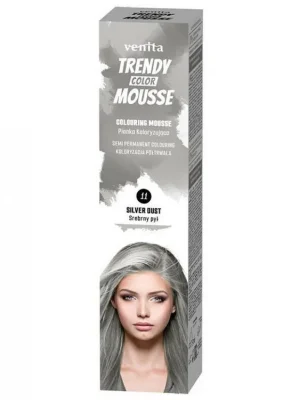 VENITA Trendy Color Mousse 11 SILVER DUST - barevné pěnové tužidlo 75ml - stříbrné Must-Have