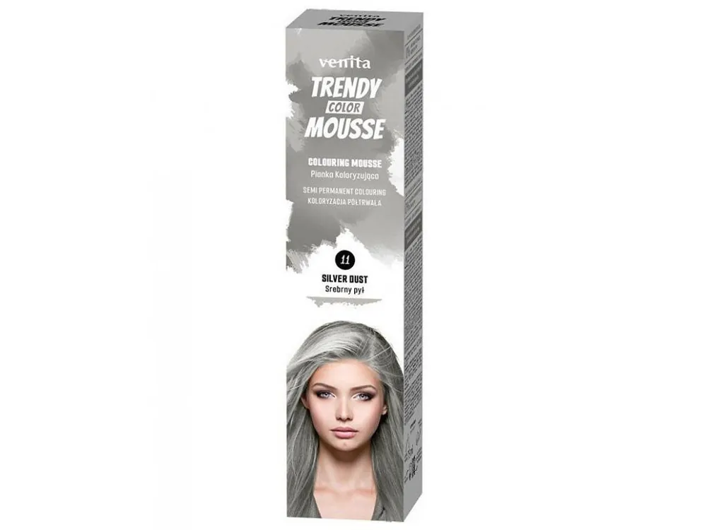 VENITA Trendy Color Mousse 11 SILVER DUST - barevné pěnové tužidlo 75ml - stříbrné Must-Have
