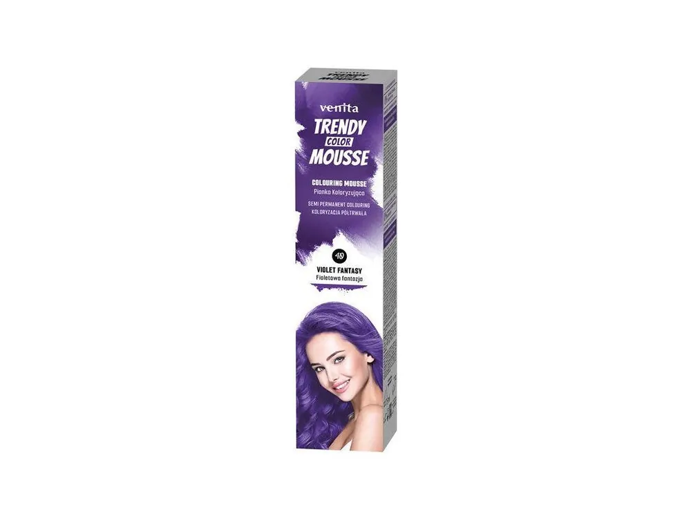 VENITA Trendy Color Mousse 40 VIOLET FANTASY - barevné pěnové tužidlo 75ml - fialové Finální Výprodej