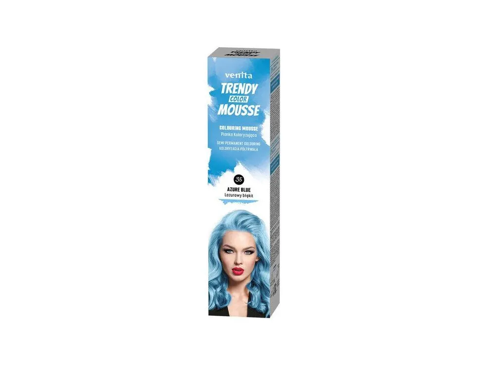 Nejlepší Volba VENITA Trendy Color Mousse 35 AZURE BLUE - barevné pěnové tužidlo 75ml - azurové