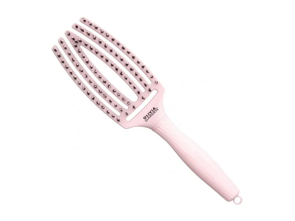 OLIVIA GARDEN FB1PC-PM Fingerbrush Medium Pastel Pink - Profesionální kartáč s kančími štětinami Aktuální