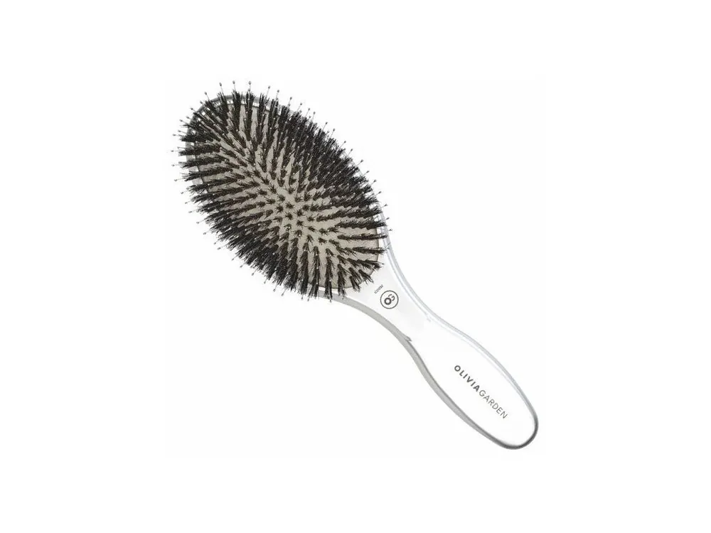 Pouze Dnes OLIVIA GARDEN SILVER Expert Care Oval Boar And Nylon - oválný kartáč s kančími a nylonovými štětinami