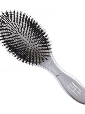 OLIVIA GARDEN SILVER Supreme 100% Boar - oválný kartáč s kančími štětinami 75 x 245mm Horká Nabídka