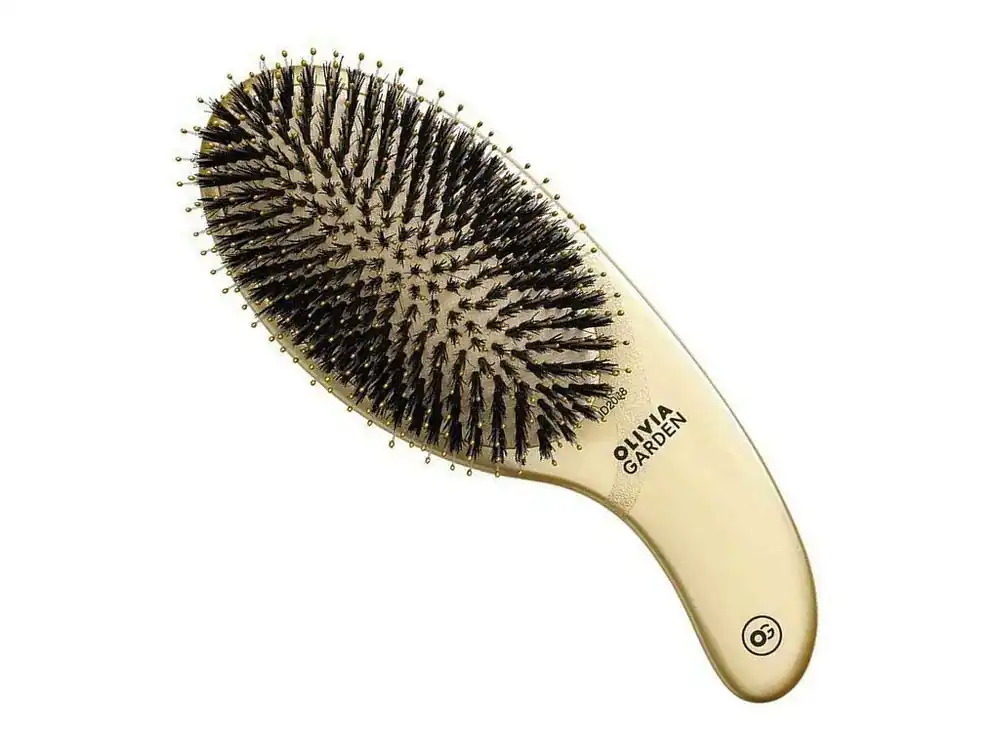 Expresní Doručení OLIVIA GARDEN Expert Care Curve Brush - rozčesávací kartáč s kančími a nylon štětinami